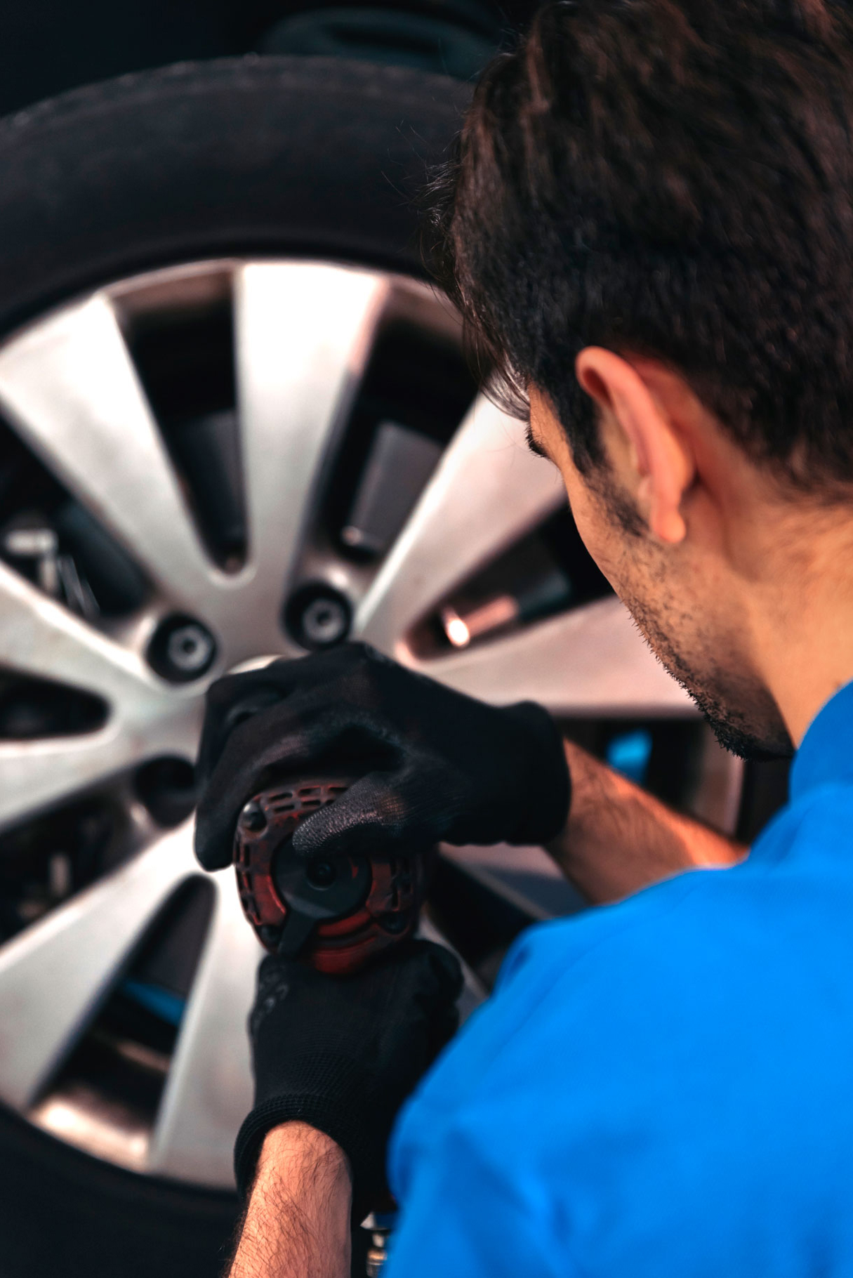 Professional Car Mechanic working.